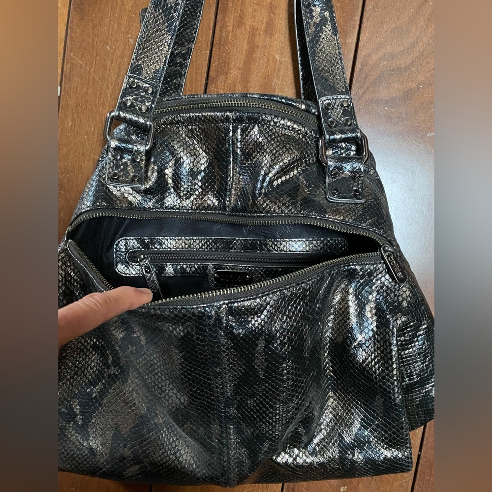 Botkier Metallic Python Embossed Calfskin Leather… - image 6